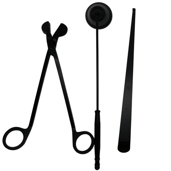 3Pcs Candle Snuffer Wick Trimmer Dipper Extinguish Cutter Kit Black NEW - Picture 3 of 5